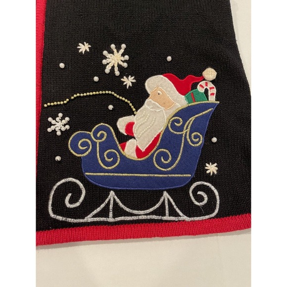 PLANET & COMPANY Embellished Christmas Vest Women’s PM Petite M Santa’s Sleigh - Picture 2 of 9